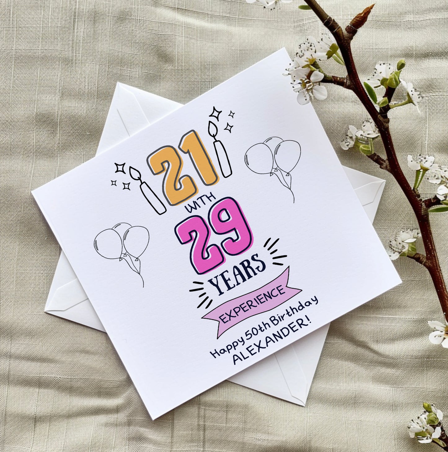 50th Birthday Card, Personalised Birthday Card, Happy Birthday,
