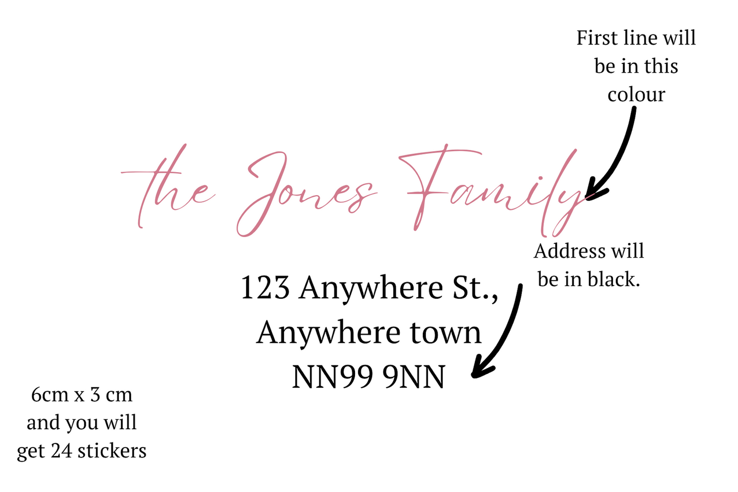 Address Label, Script Address Sticker, Personalised Return Address Label, Wedding Address Sticker, Save The Date, Family Address Label