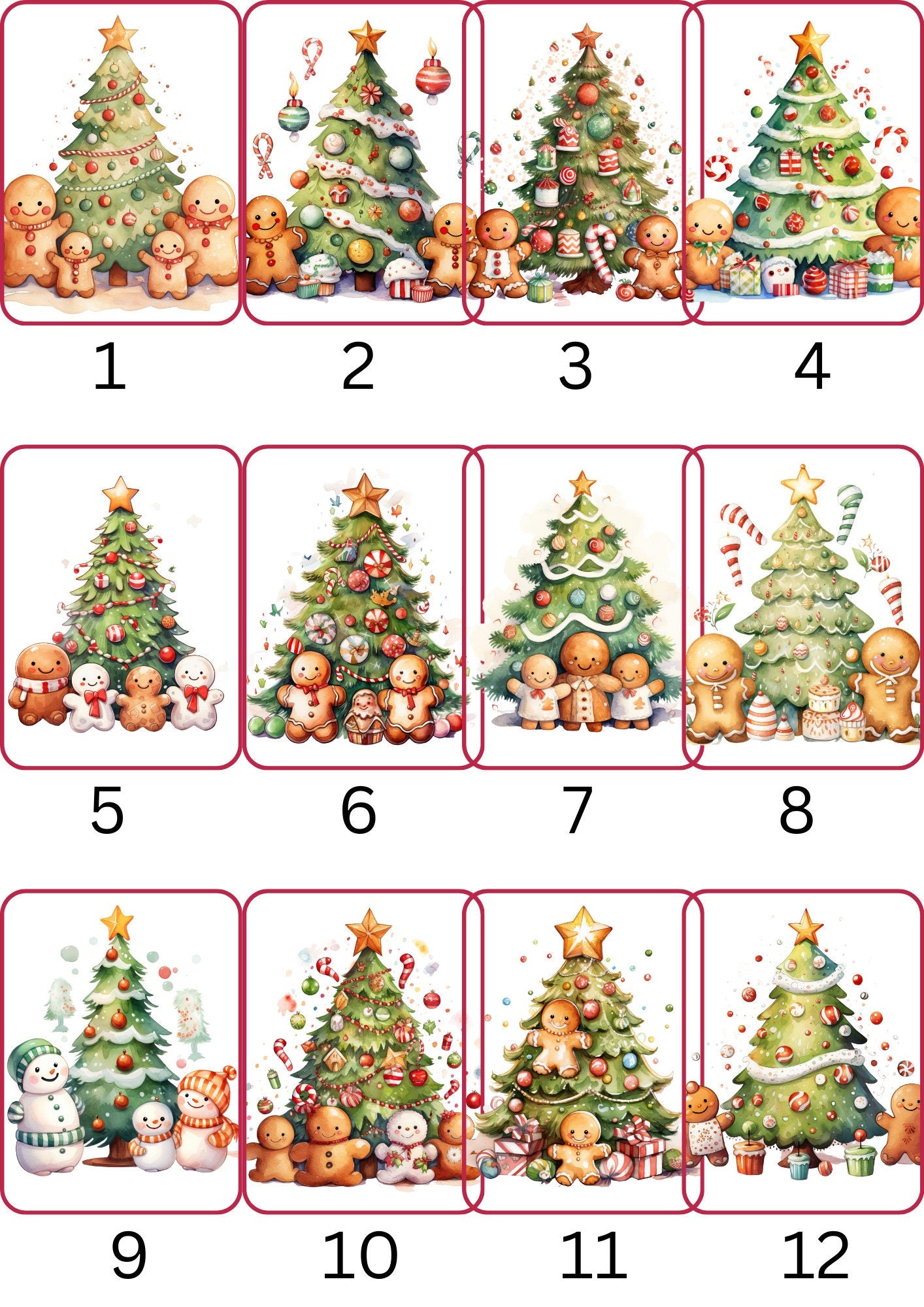 Personalised Christmas Stickers, Christmas Labels, Christmas Gift Labels, Santa Initial Stickers, Christmas tree stickers, 12 designs