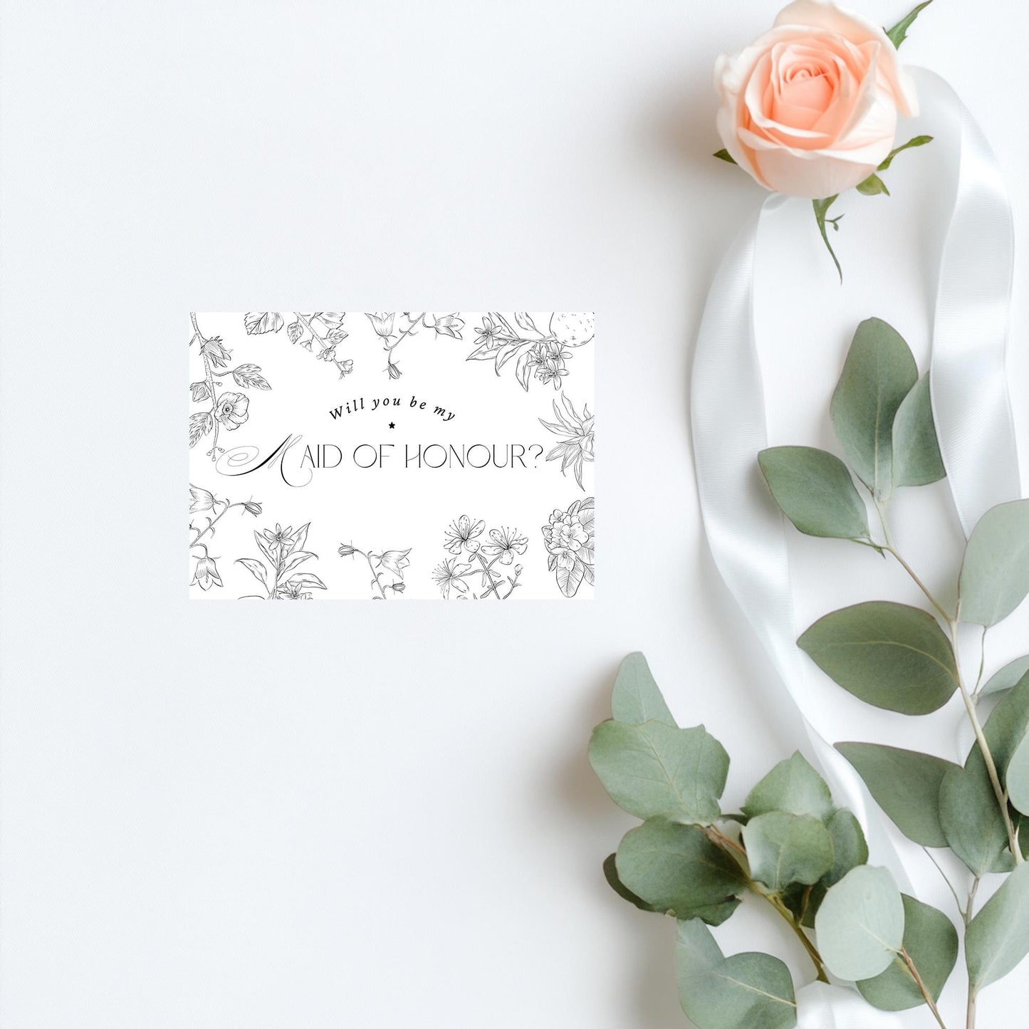 Bridesmaid Proposal Card: Floral Wedding Party Invitation