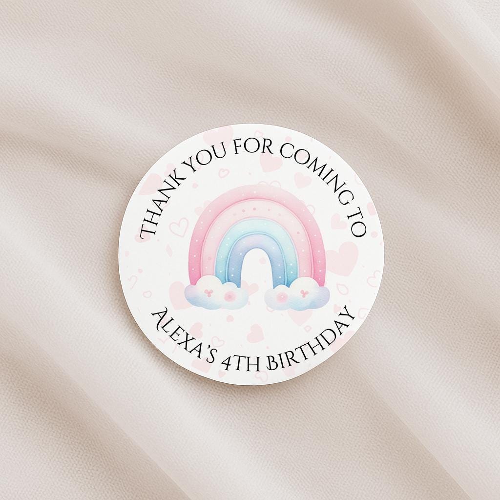 Rainbow Broken Glass Thank You Stickers: Party Favor Labels
