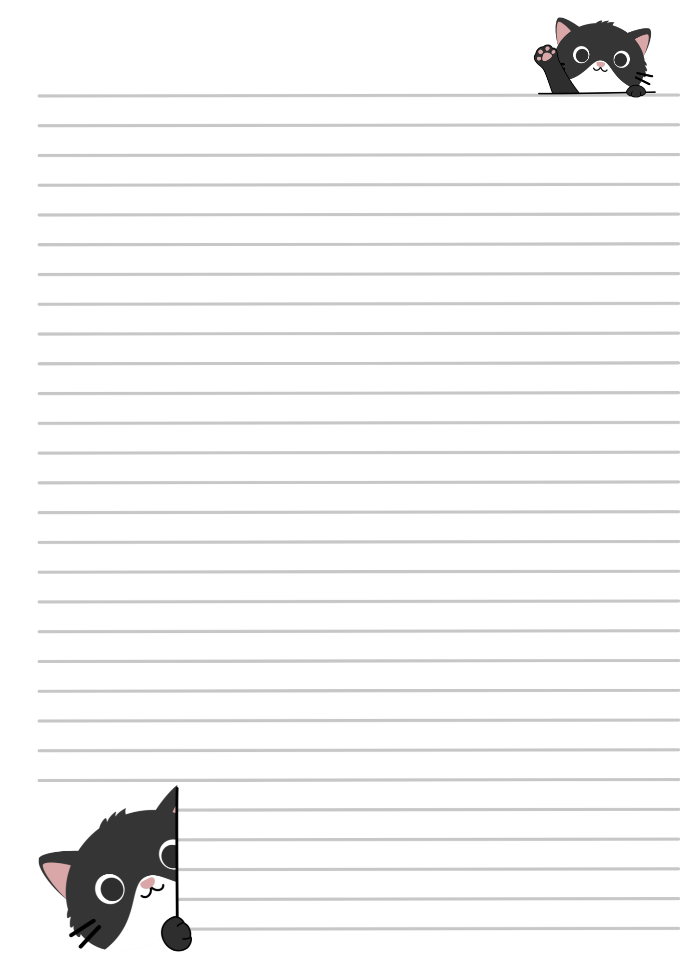 Cat Writing Paper A4 A5, 100gsm FSC, Lined Stationery Letter Paper, Floral Note Paper for Journaling & Letters