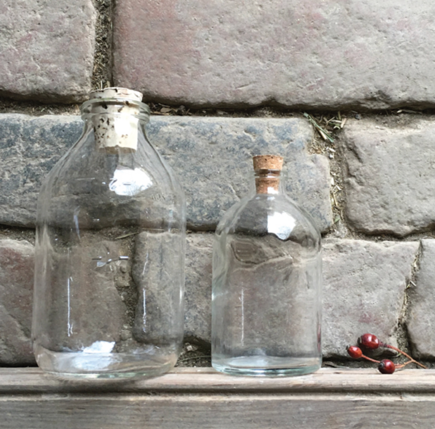 Cork Top Thin Glass Bottles
