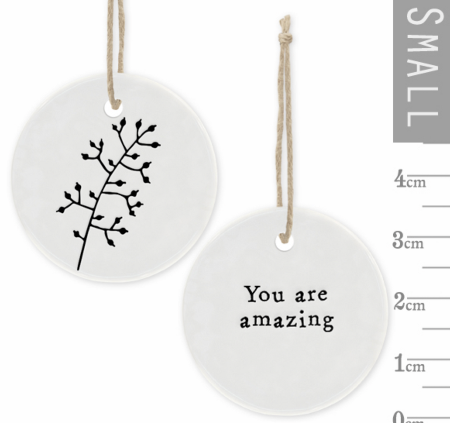 Mini Porcelain Hanging Tag You Are Amazing