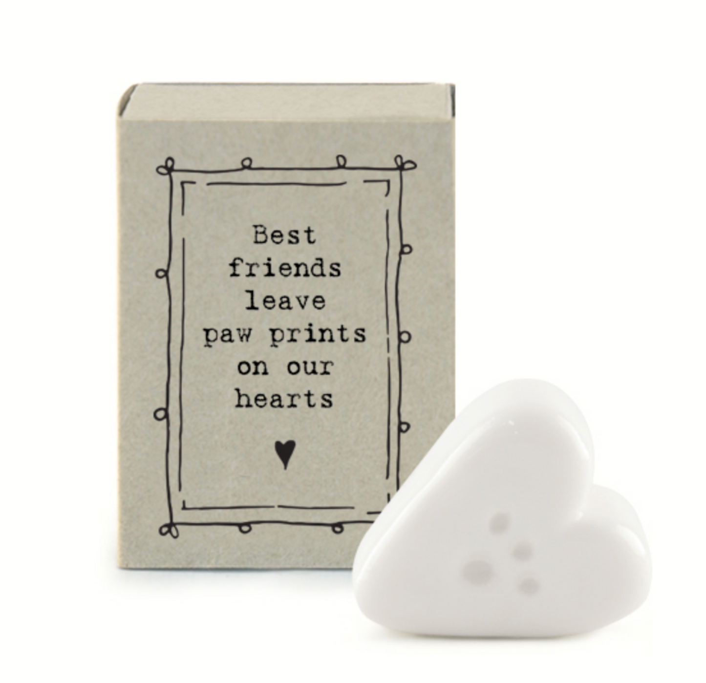 East Of India Matchbox Porcelain Paw Print Ornament