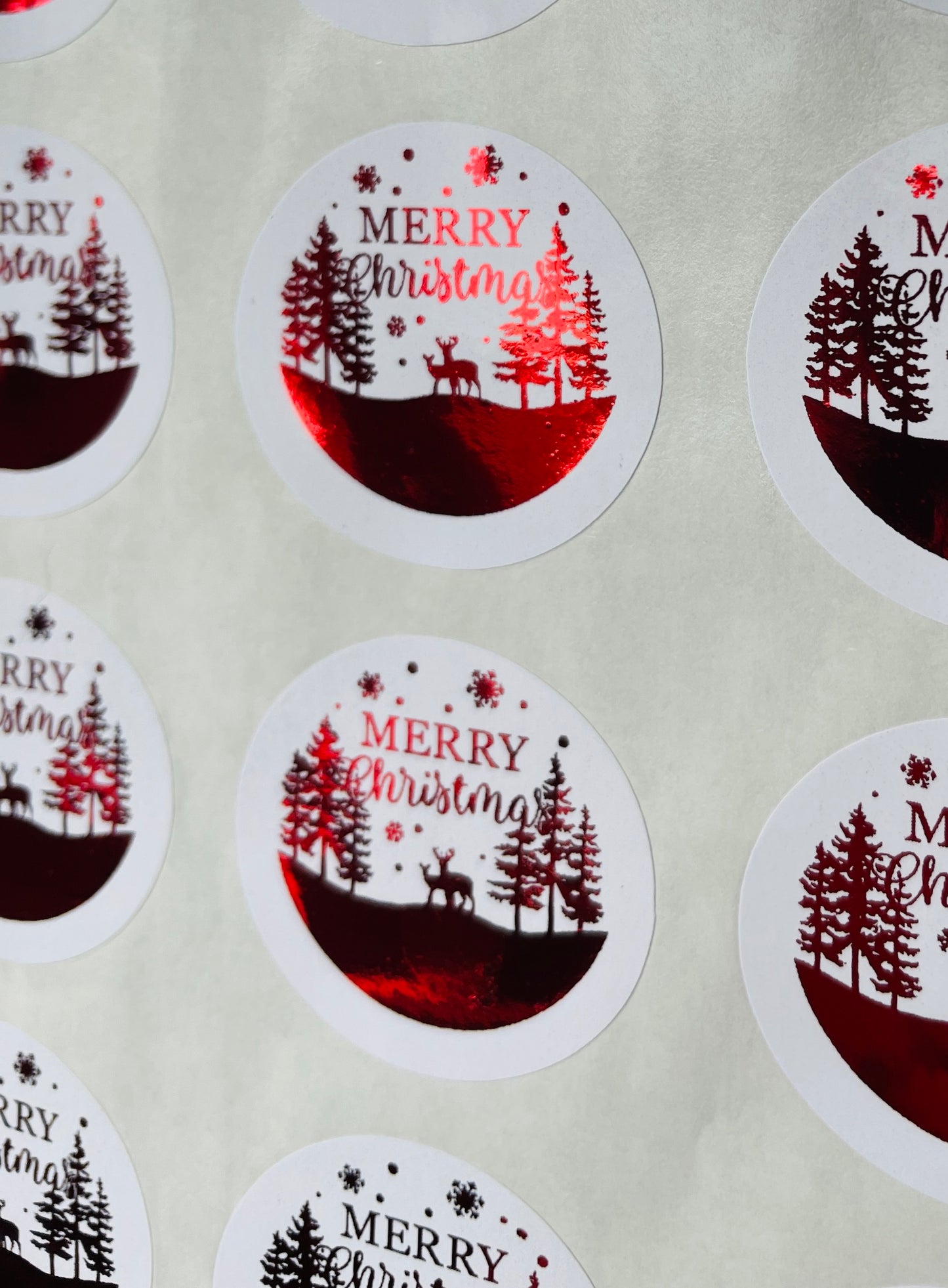 Merry Christmas Foil Stickers, Stickers Sheets, Foiled Labels, Foil labels, Envelope Seals