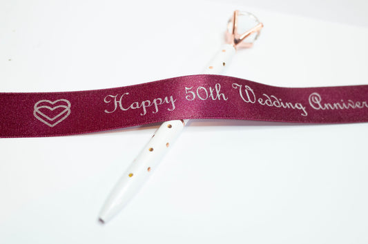 Personalised 25mm double faced Satin printed Ribbon