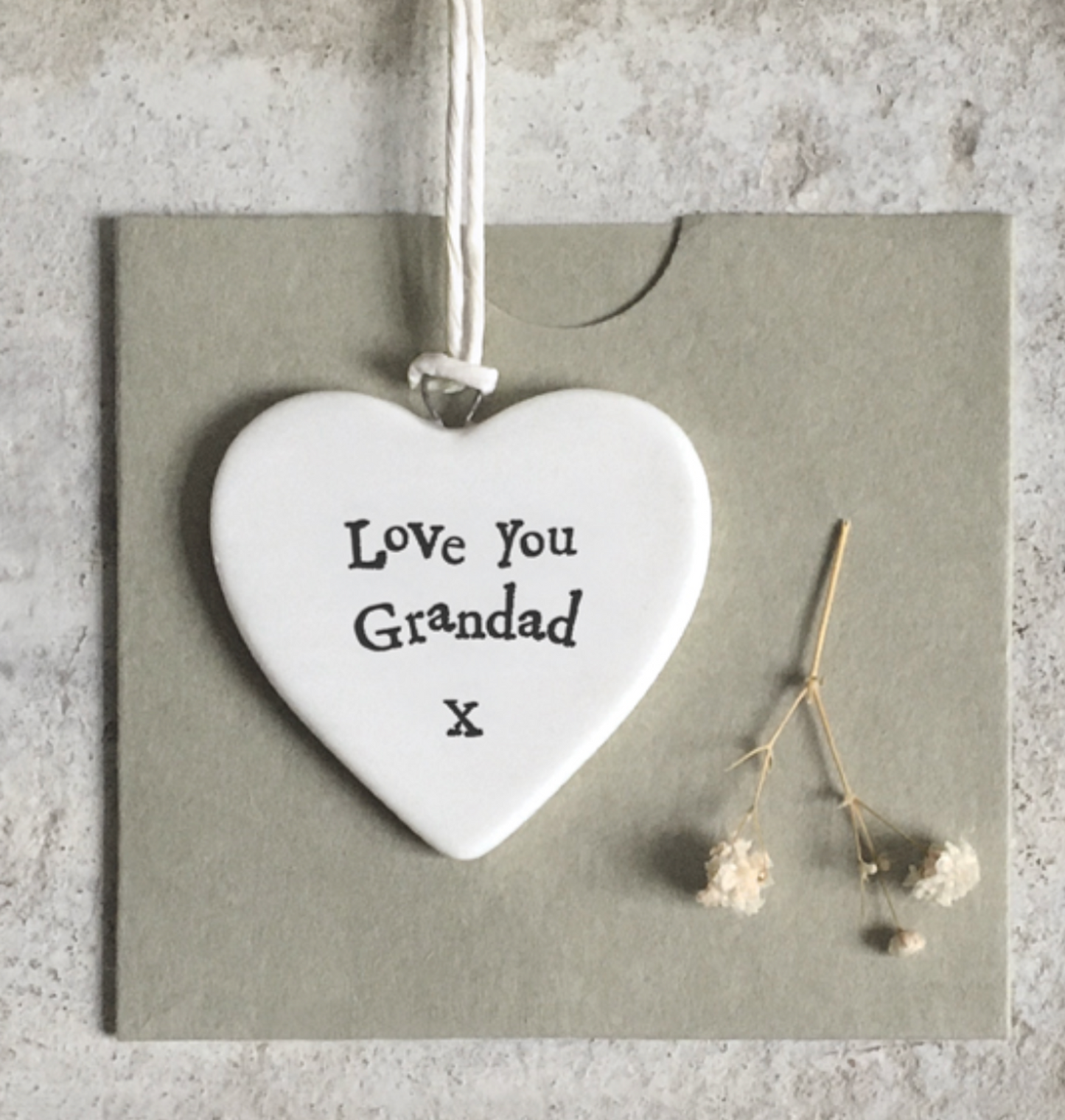 Love You grandad Porcelain Heart, fathers Day Gift