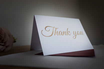 Foiled Thank you Cards, Wedding Thank you Cards, Pack of 3