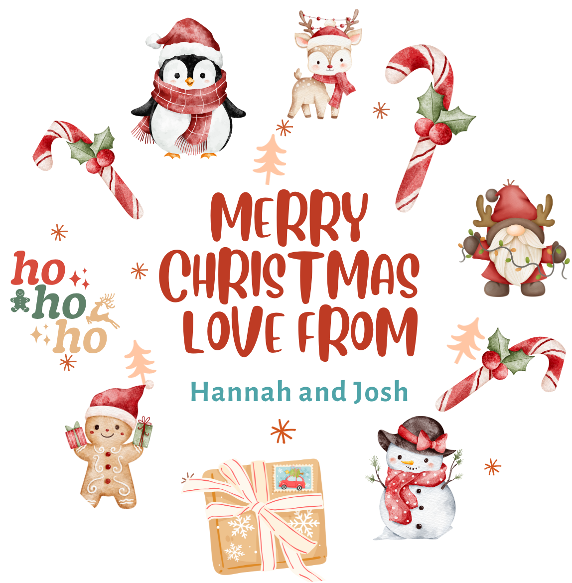 Personalised Christmas Stickers, Custom Labels, Gift Wrapping, Christmas Characters