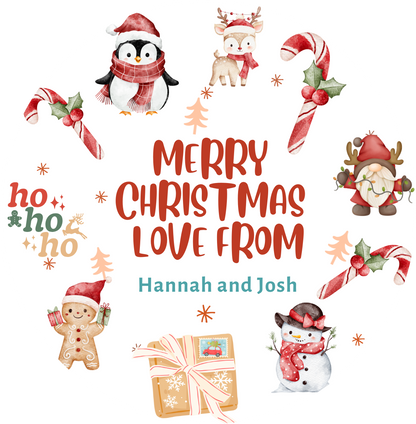 Personalised Christmas Stickers, Custom Labels, Gift Wrapping, Christmas Characters
