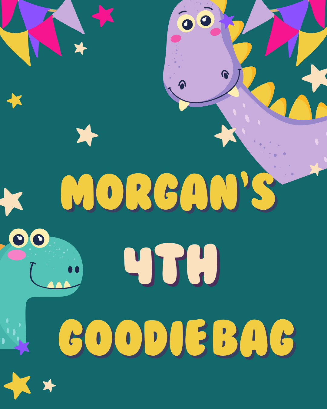 Children's dragon party bag with Sticker, Gift Bag, kids birthday party