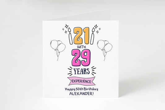 50th Birthday Card, Personalised Birthday Card, Happy Birthday,