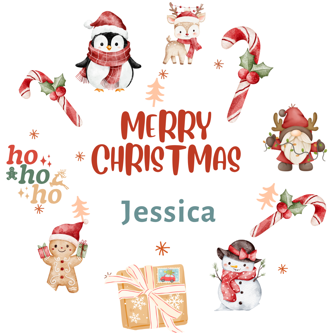 Personalised Christmas Stickers, Custom Labels, Gift Wrapping, Christmas Characters