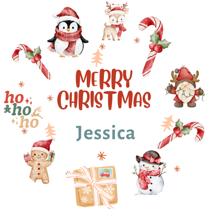 Personalised Christmas Stickers, Custom Labels, Gift Wrapping, Christmas Characters