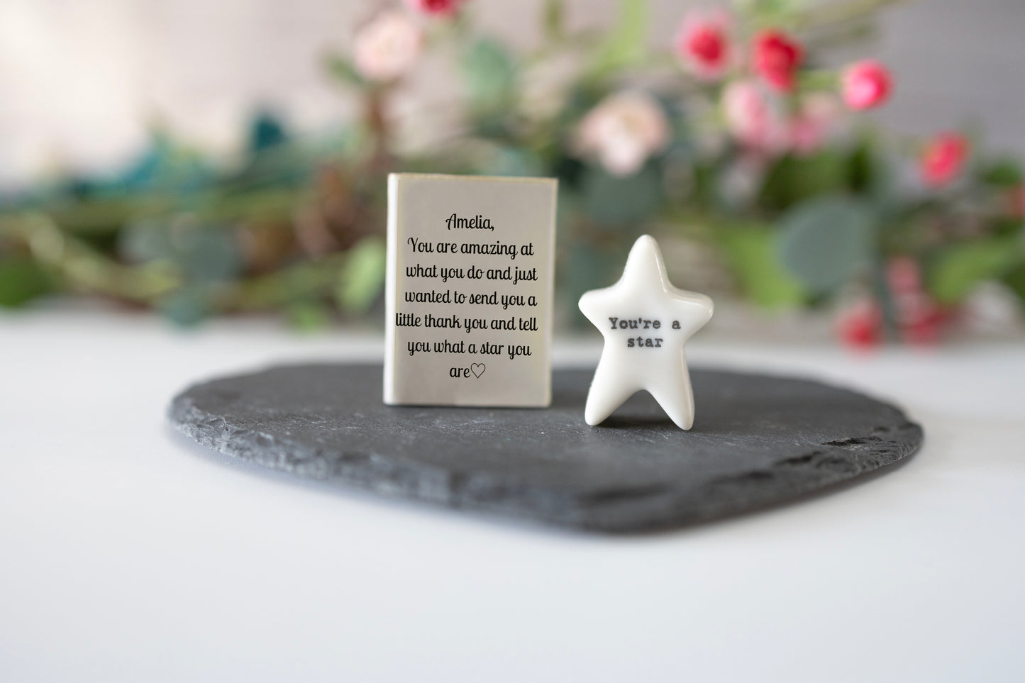 Porcelain Star Ornament, Porcelain Birthday Gift, Porcelain Gift, Home Gift, Personalised gift, you are amazing gift