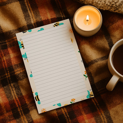 Bee Writing  Paper A4 A5, 100gsm FSC,  Lined Stationery Letter Paper,  Note Paper for Journaling & Letters