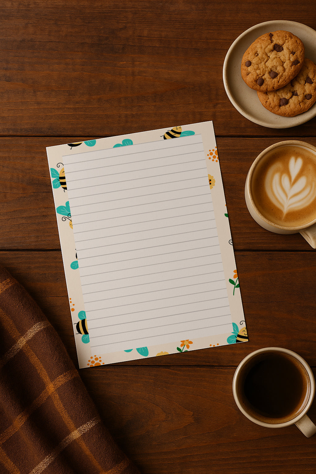 Bee Writing  Paper A4 A5, 100gsm FSC,  Lined Stationery Letter Paper,  Note Paper for Journaling & Letters