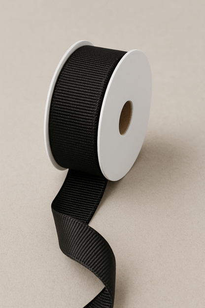 Black Grosgrain ribbon, Double Faced grosgrain Ribbon, 5 metre lengths
