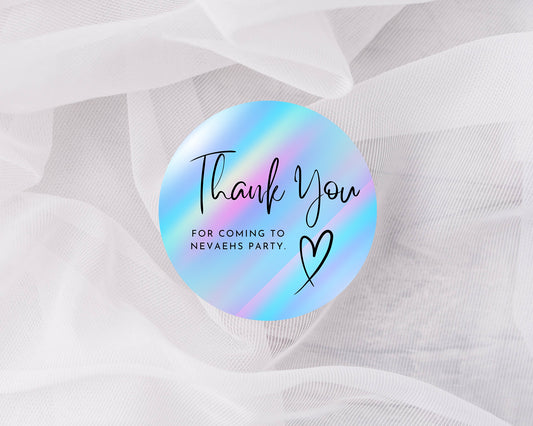Thank you for coming to my party stickers, ombre stickers,  Goodie bag stickers, thank you stickers, three sizes, princess castle stickers, castle stickers