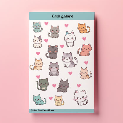 Cute Cat stickers, bullet Journal Stickers, Planner Stickers, Scrapbook Stickers, Reading Sticker, Cat stickers, junk journaling