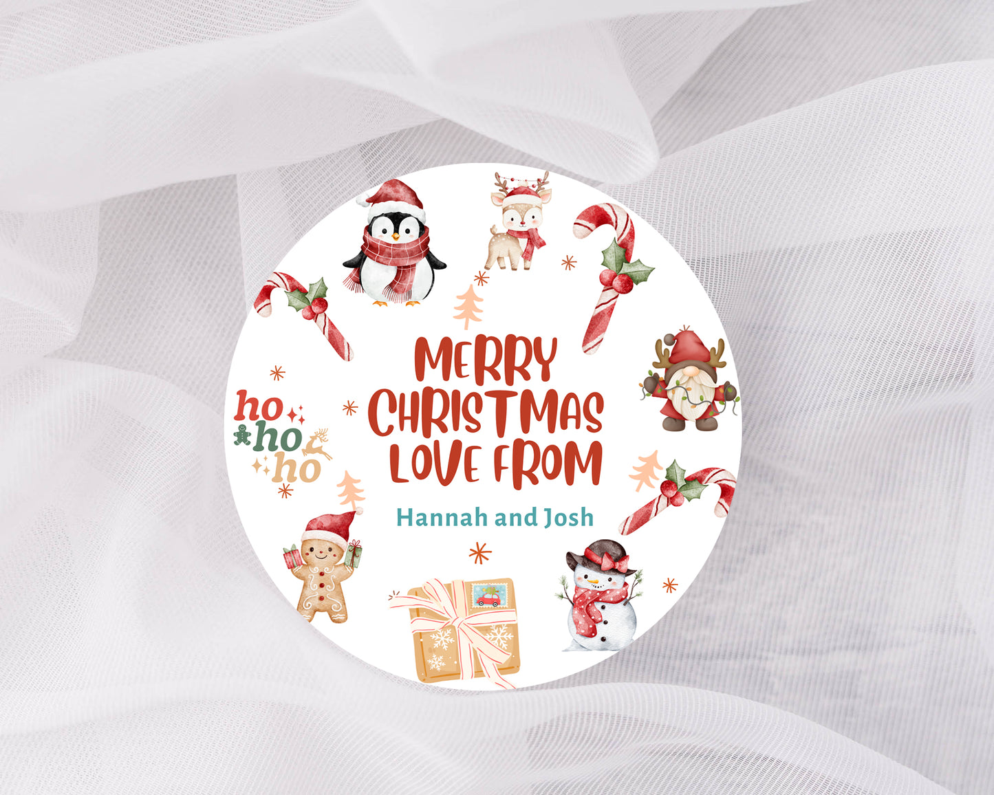 Personalised Christmas Stickers, Custom Labels, Gift Wrapping, Christmas Characters