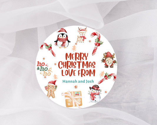Personalised Christmas Stickers, Custom Labels, Gift Wrapping, Christmas Characters