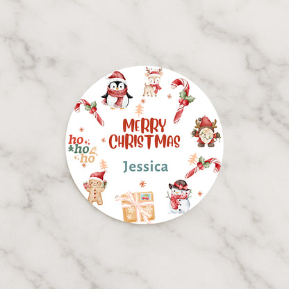 Personalised Christmas Stickers, Custom Labels, Gift Wrapping, Christmas Characters