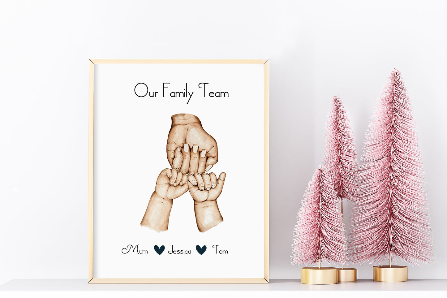 Custom Family Hands A4 Unframed Print, Personalised Family Handprint, Personalised Family Prints, Custom Home Print, bespoke print