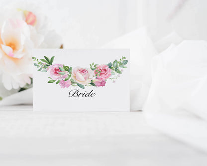 Personalised Place Cards Table names for Weddings Parties. flower place cards