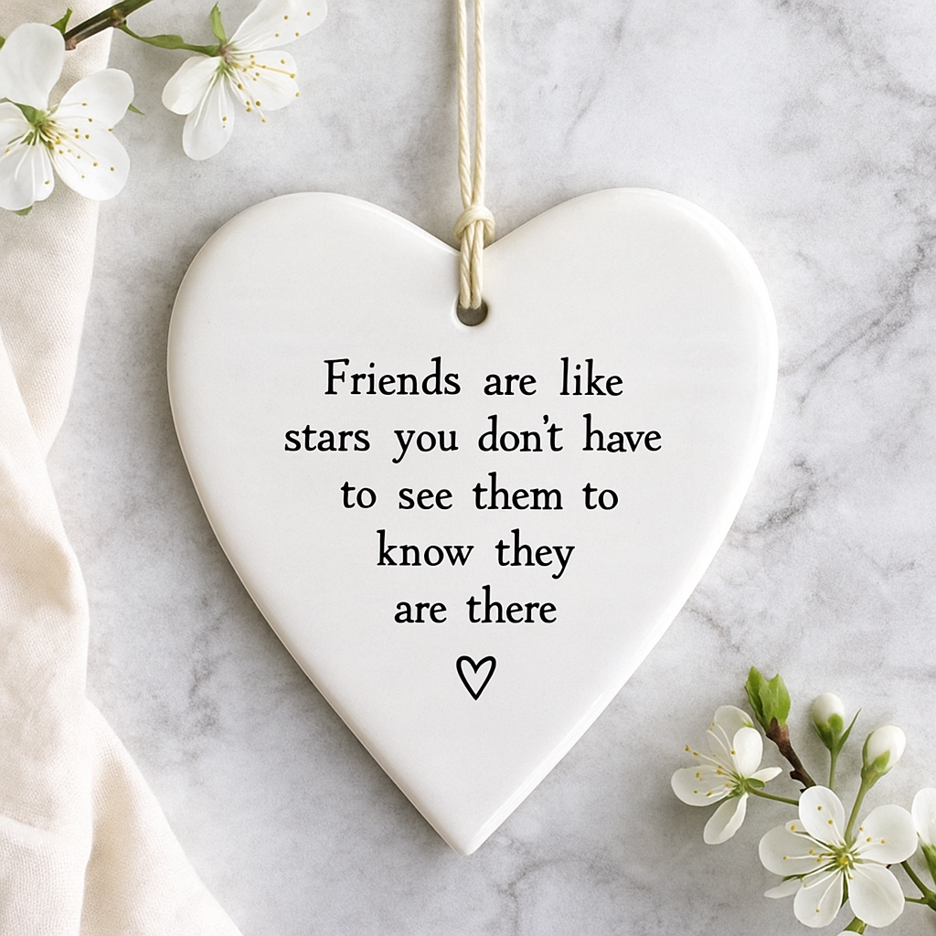 Friends are like stars gift, Porcelain Gift, Thinking Of You Decoration, Sentimental Gift