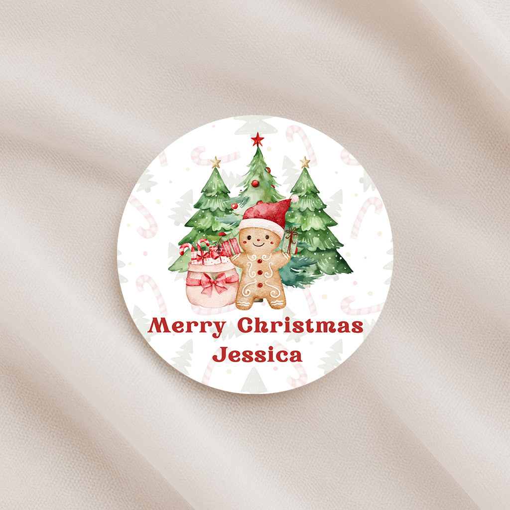 Stickers for christmas wrapping, gingerbread stickers gift wrapping