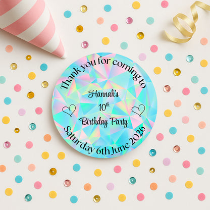 Thank you for coming to my party stickers, custom labels,