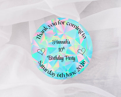 Thank you for coming to my party stickers, custom labels,
