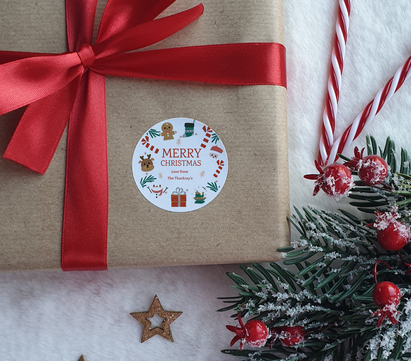 Personalised Christmas Stickers, Custom Labels, Gift Wrapping
