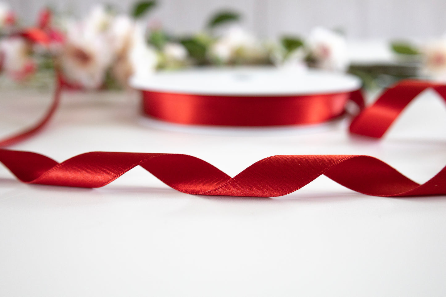 Red  Double sided satin Ribbon, Red Berisford's Ribbon, Eco Friendly Ribbon Choice of colours, Craft Ribbon, Red No 15