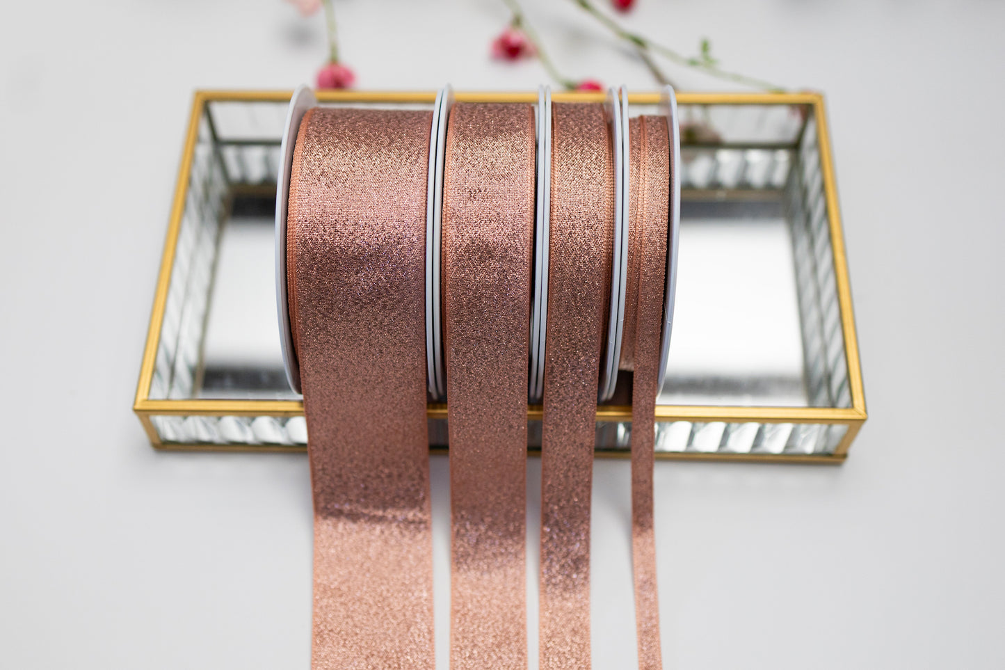 Metallic Sparkling Glitter Lame Ribbon By Berisfords, 5 Widths 3,7, 15, 25, 40mm, 1m Lengths, Perfect for Christmas, Weddings, Gift Wrapping