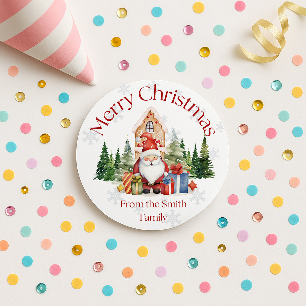 Merry Christmas Stickers, Christmas Labels, Christmas Gift Labels, Santa Stickers, Envelope Seals, personalised Christmas Stickers, 5 sizes