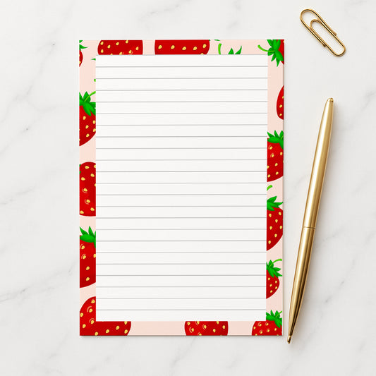 Strawberry Writing Paper A4 A5, 100gsm FSC,  Lined Stationery Letter Paper, Note Paper for Journaling & Letters