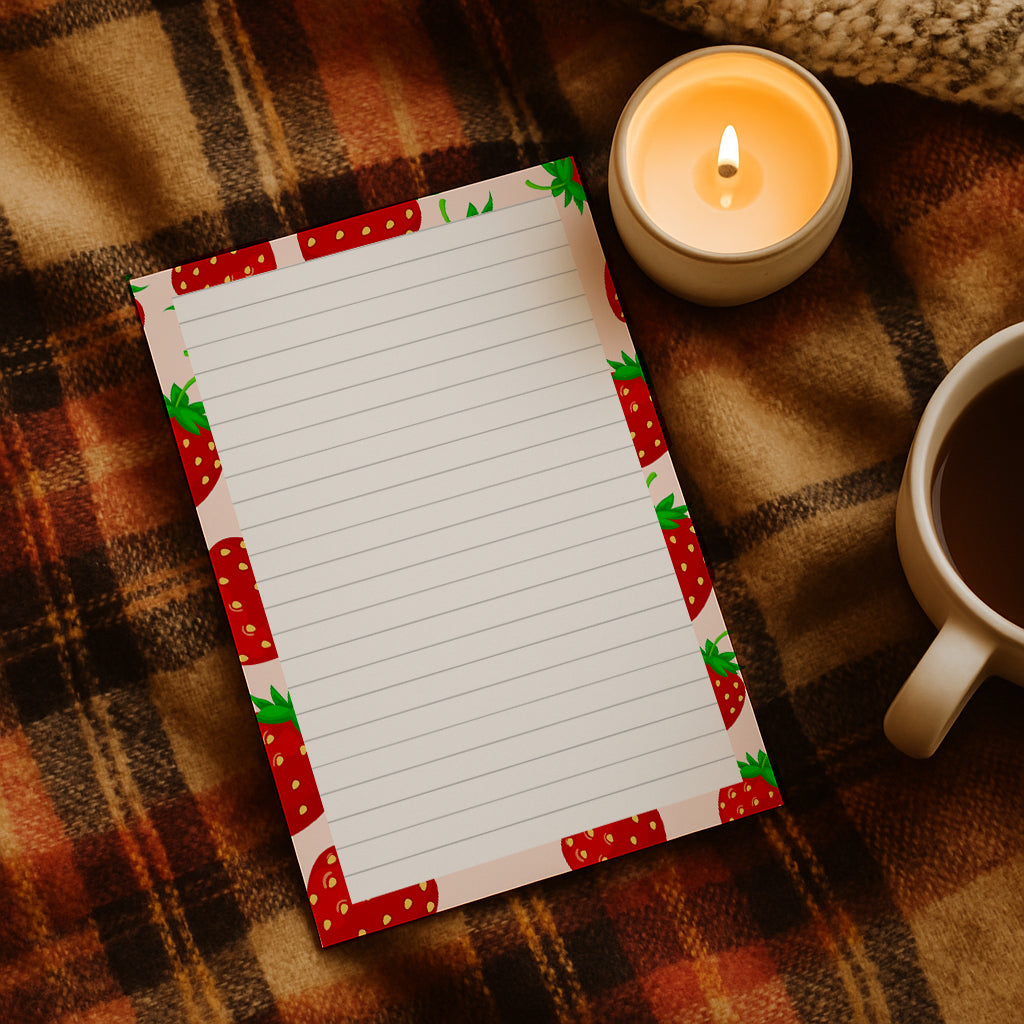 Strawberry Writing Paper A4 A5, 100gsm FSC,  Lined Stationery Letter Paper, Note Paper for Journaling & Letters