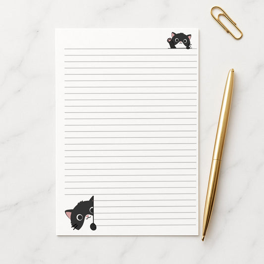 Cat Writing Paper A4 A5, 100gsm FSC,  Lined Stationery Letter Paper, Floral Note Paper for Journaling & Letters