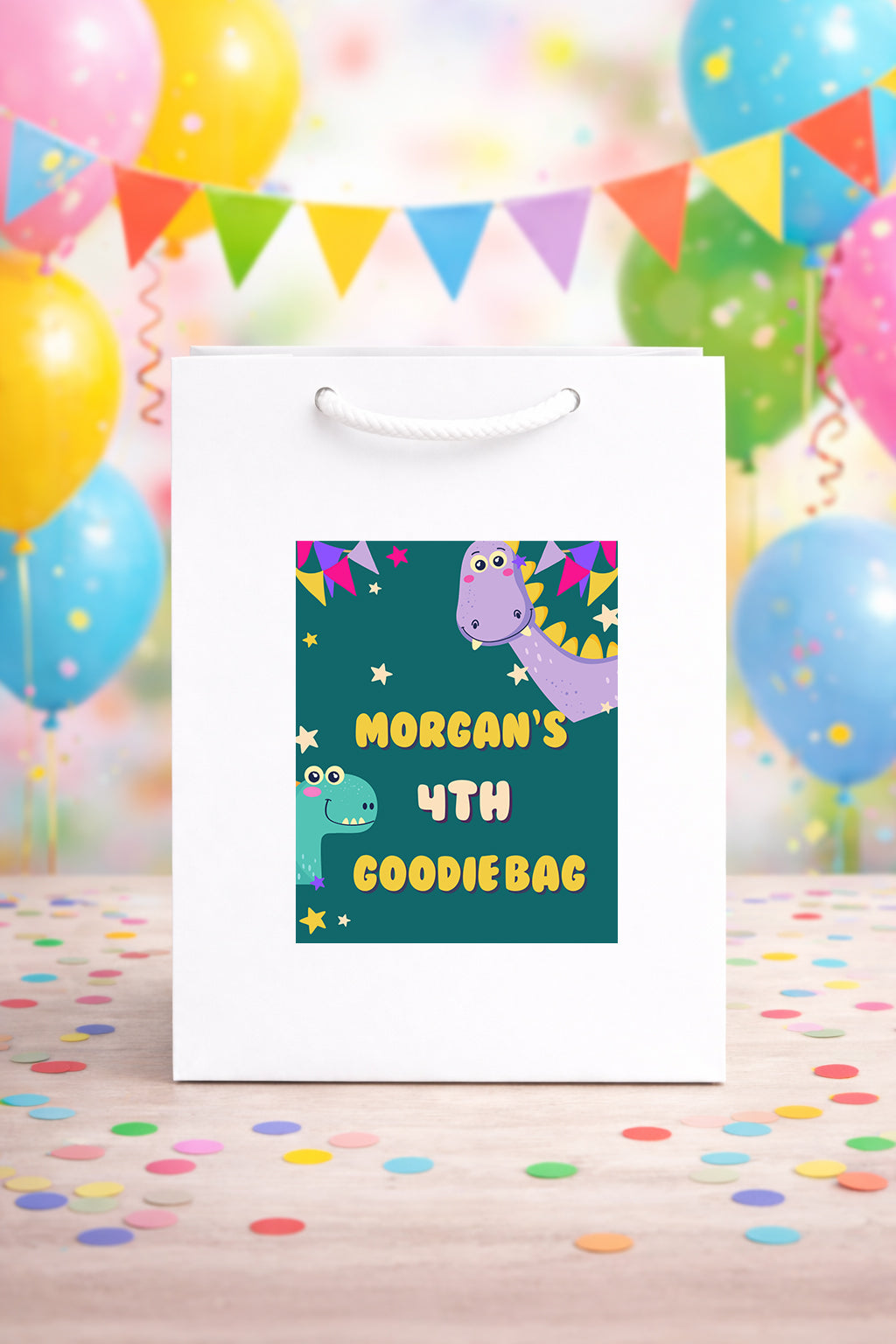 Children's dragon party bag with Sticker, Gift Bag, kids birthday party