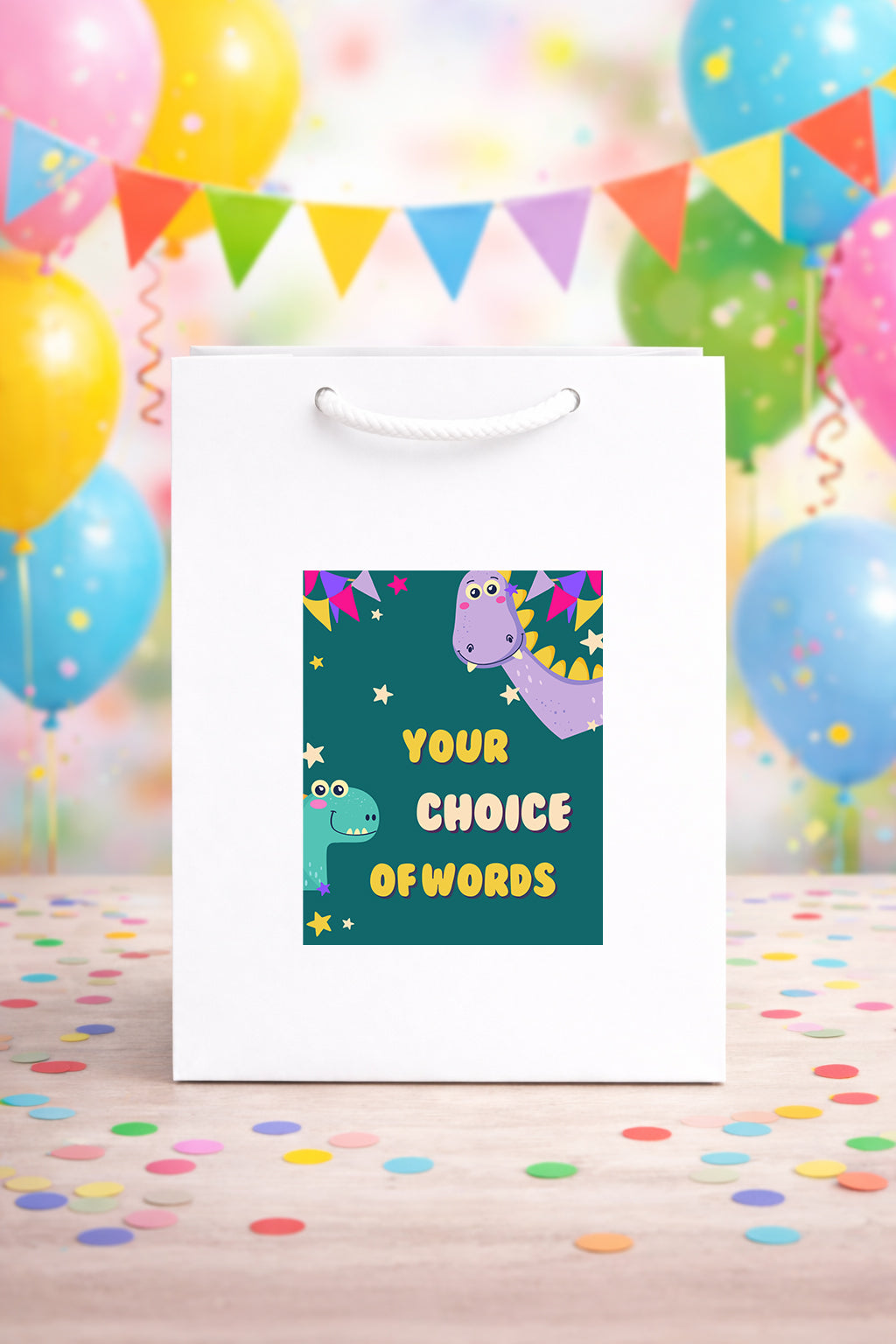 Children's dragon party bag with Sticker, Gift Bag, kids birthday party