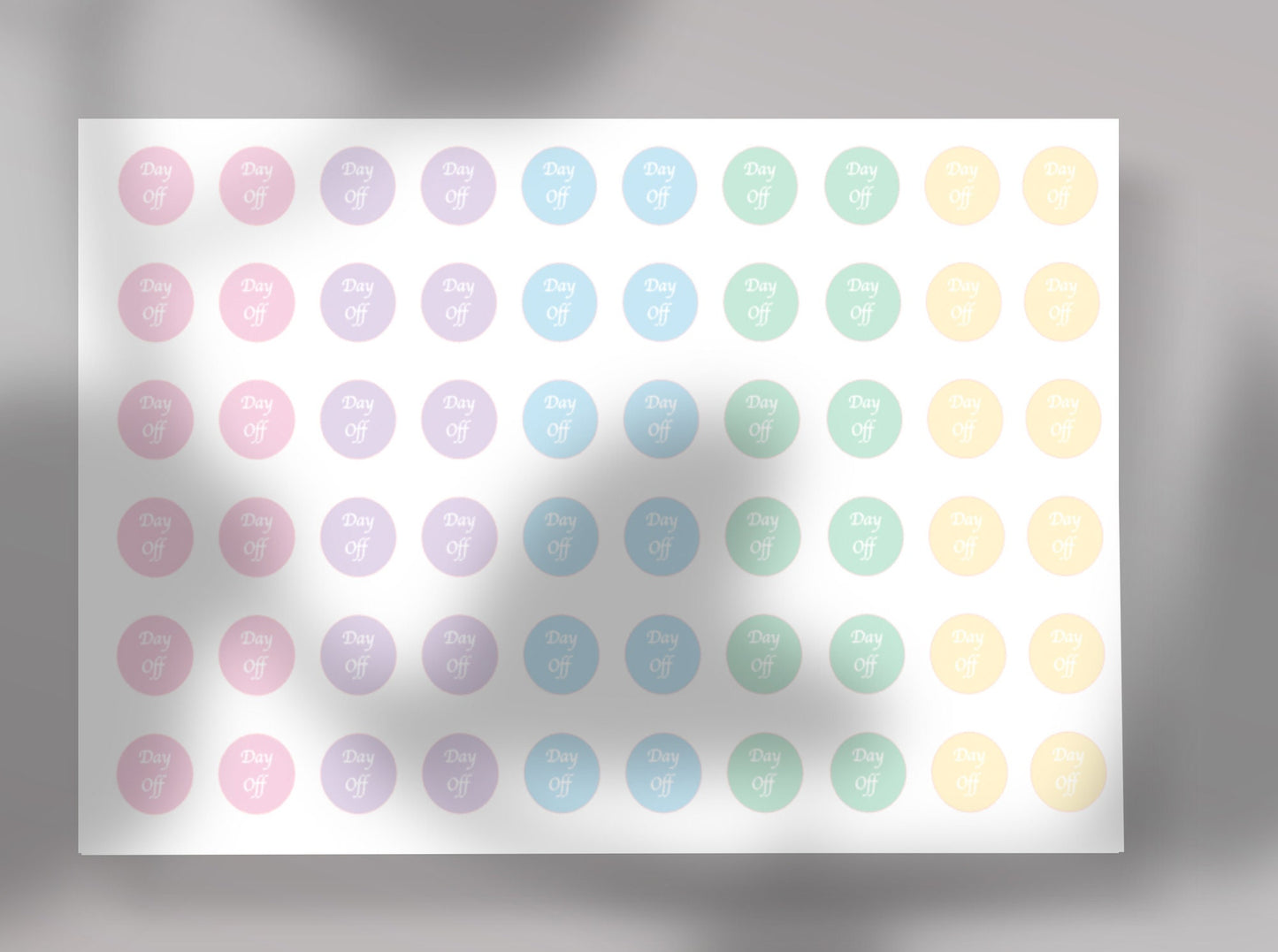 Day Off  Planner Stickers, Holiday pastel Circle Dot stickers,  Planner Stickers,  Labels for Planners and diaries