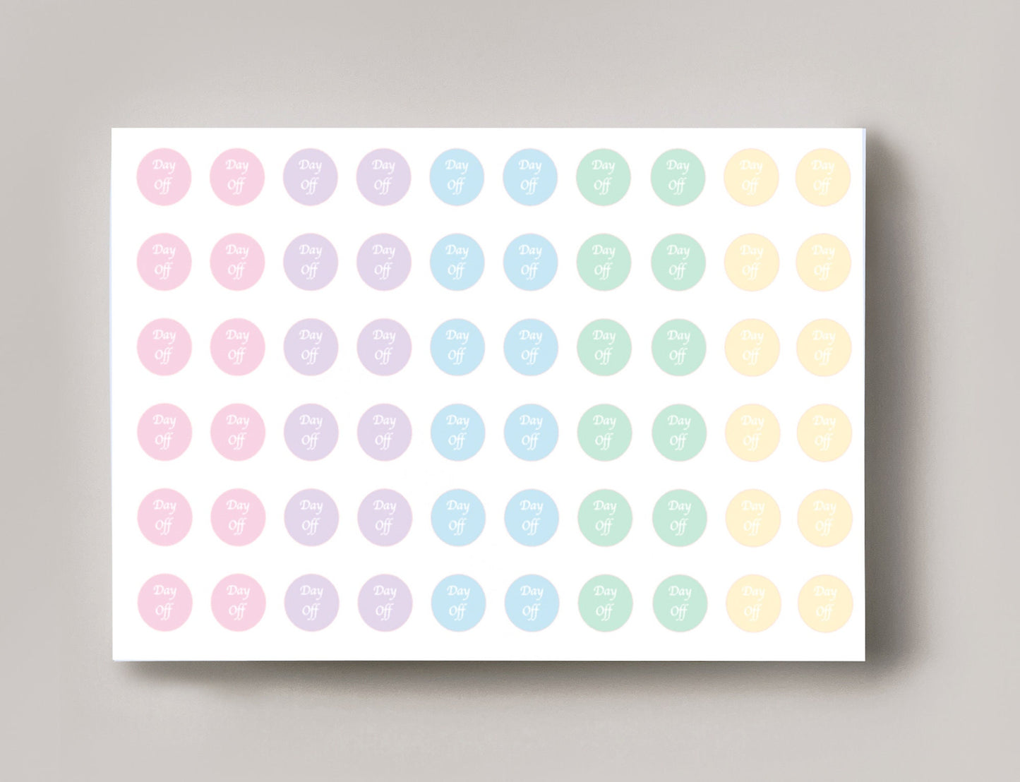 Day Off  Planner Stickers, Holiday pastel Circle Dot stickers,  Planner Stickers,  Labels for Planners and diaries