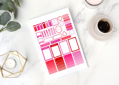 Pink Planner Stickers: To-Do List, Heart Stickers (40 pc)