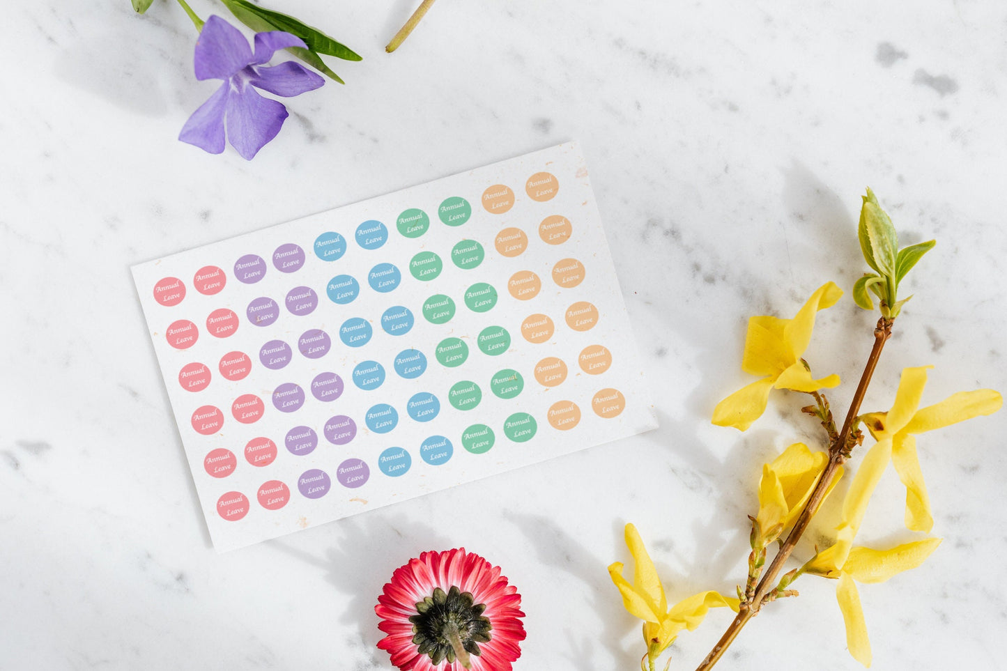 Annual Leave Planner Stickers: Holiday & Day Off Labels