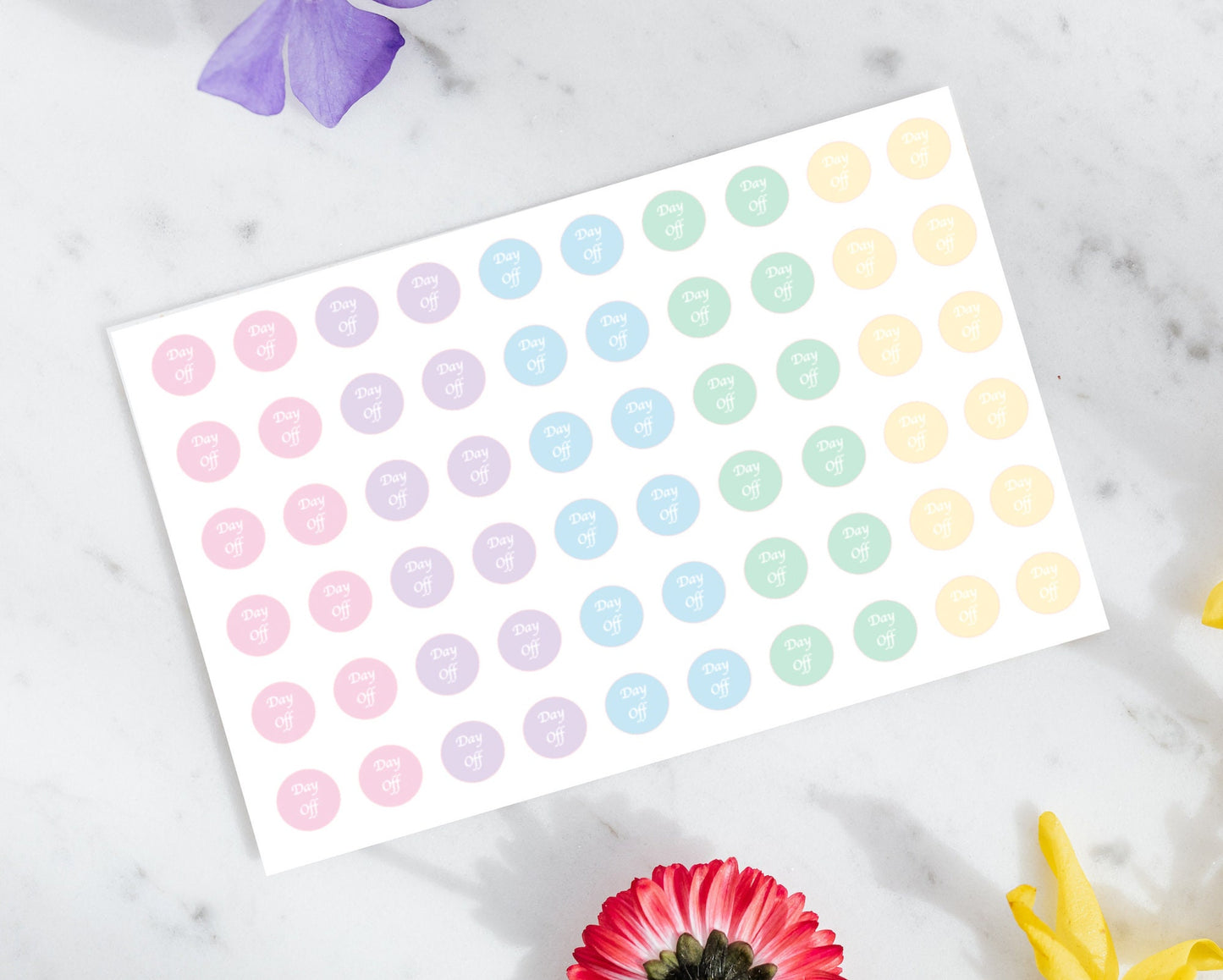 Day Off  Planner Stickers, Holiday pastel Circle Dot stickers,  Planner Stickers,  Labels for Planners and diaries