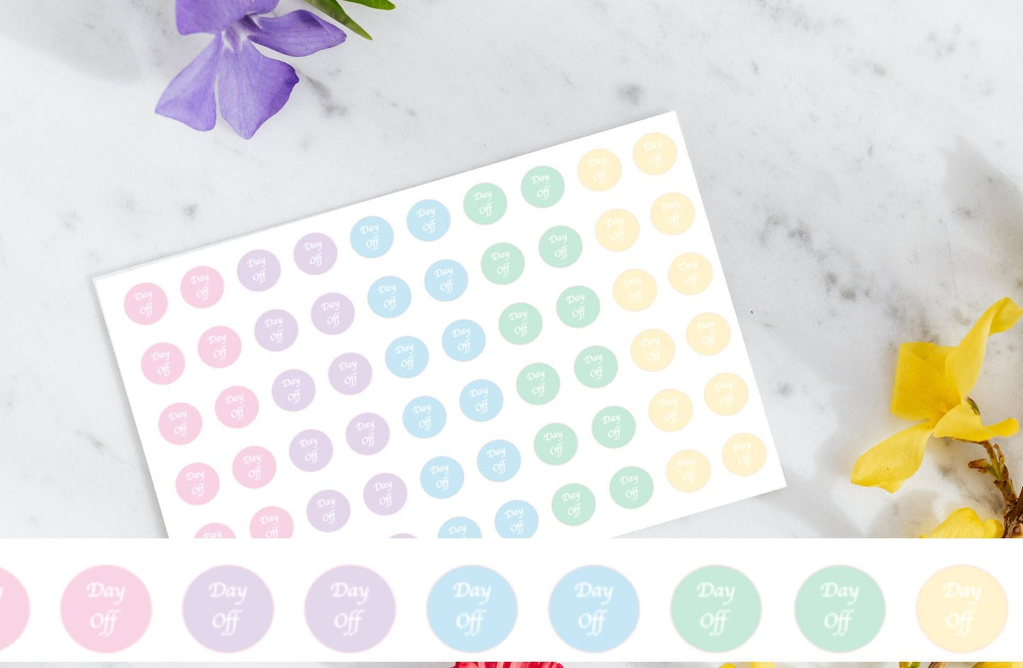 Day Off  Planner Stickers, Holiday pastel Circle Dot stickers,  Planner Stickers,  Labels for Planners and diaries