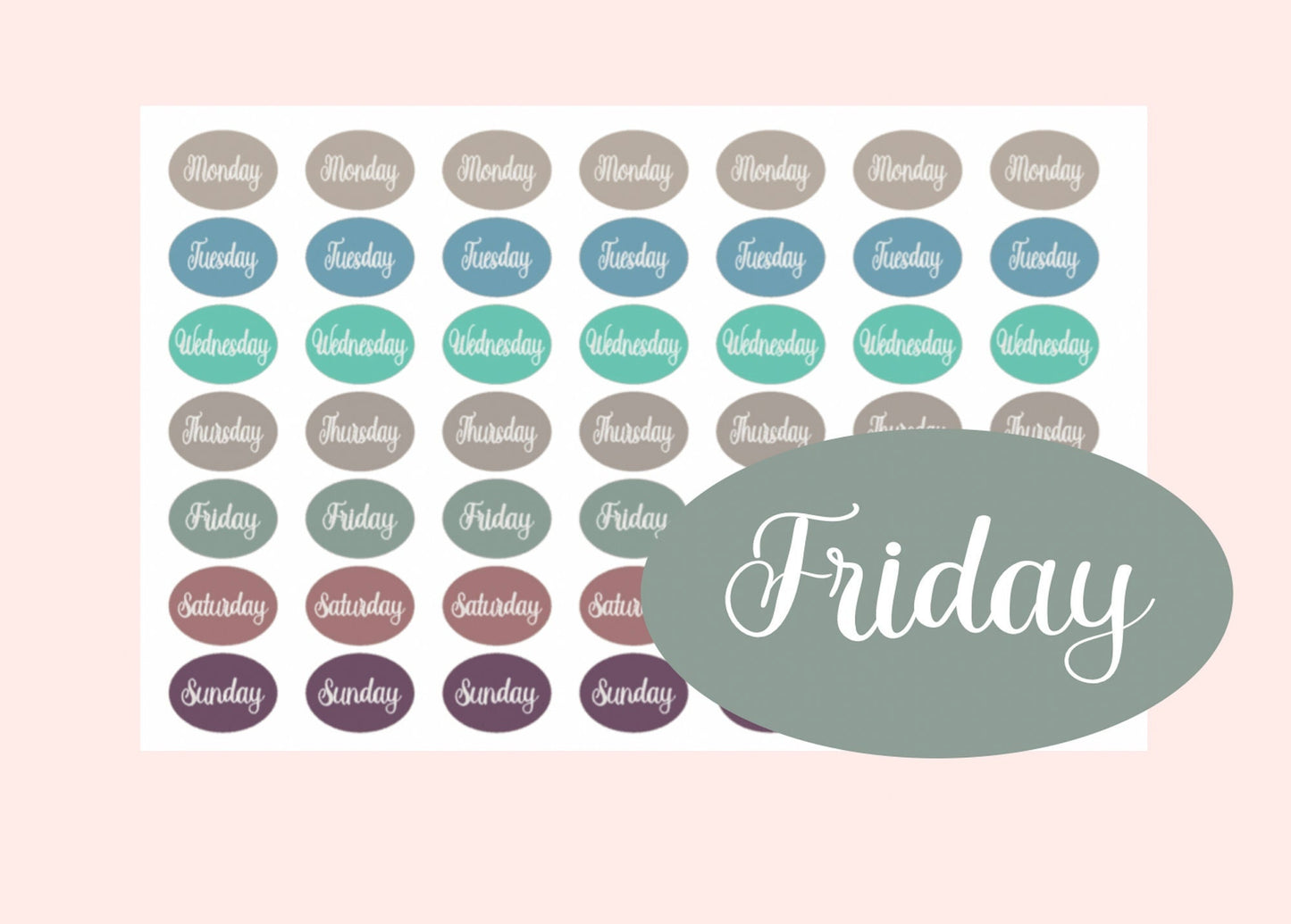 Days of the week planner stickers / weekday stickers perfect for any planner